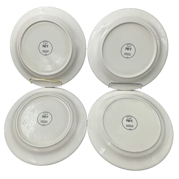 Pier 1 Imports Ironstone Rooster Dessert Salad Plates Set of 4 Colors Patterns - Picture 9 of 12